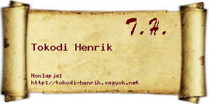 Tokodi Henrik névjegykártya