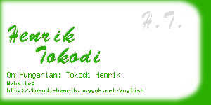 henrik tokodi business card